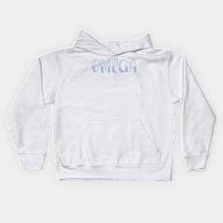 Light Blue Omega Letter Kids Hoodie